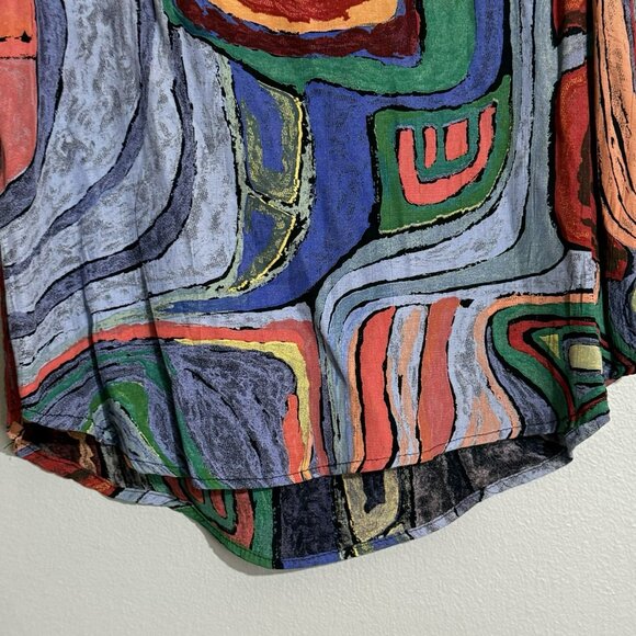 Vintage Platinum Dorothy Schoelen Sleeveless Blouse Women Petite Abstract Retro - Picture 12 of 12